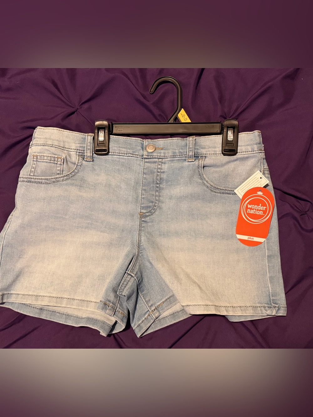 wonder nation Girls Light Wash Denim Shorts 10/12 plus
